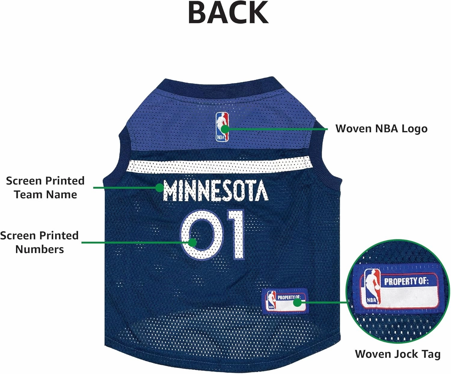 Pets First NBA Minnesota Timberwolves Dog Jersey, X-Large - Tank Top Basketball Pet Jersey