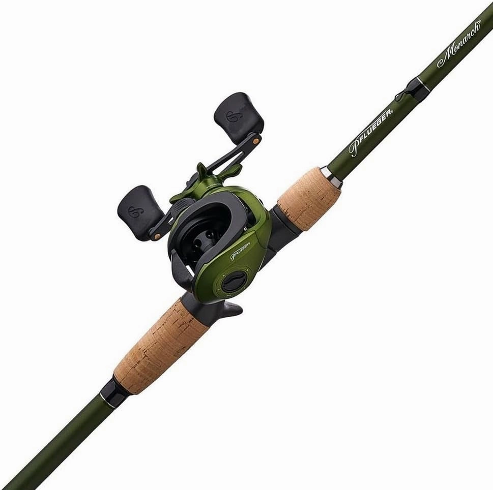 Pflueger Monarch Low Profile Baitcast Reel and Fishing Rod Combo