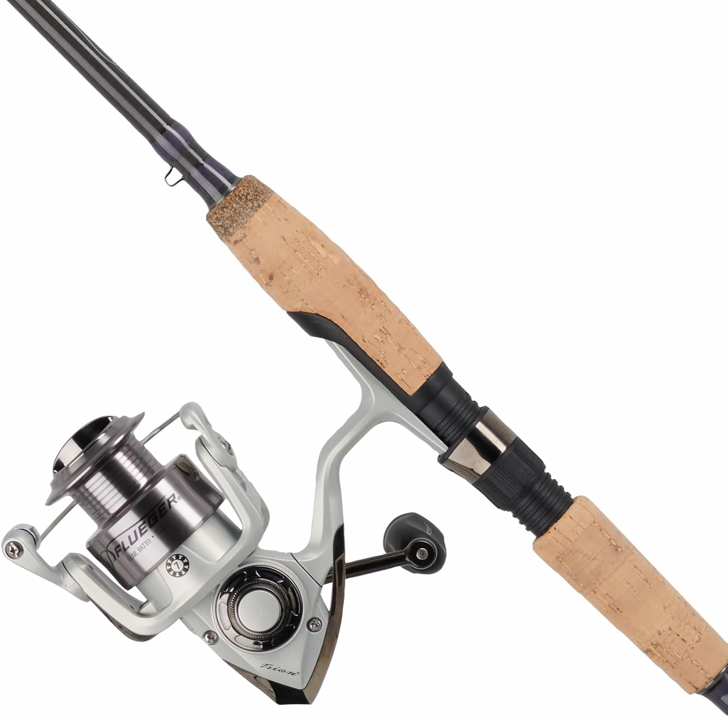 Pflueger Trion Spinning Rod and Reel Combo, 2-Piece Graphite Rod, Size Front Drag Reel, Right/Left Handle Position, Lightweight and Corrosion-Resistant, Aluminum Spool, Front Drag System