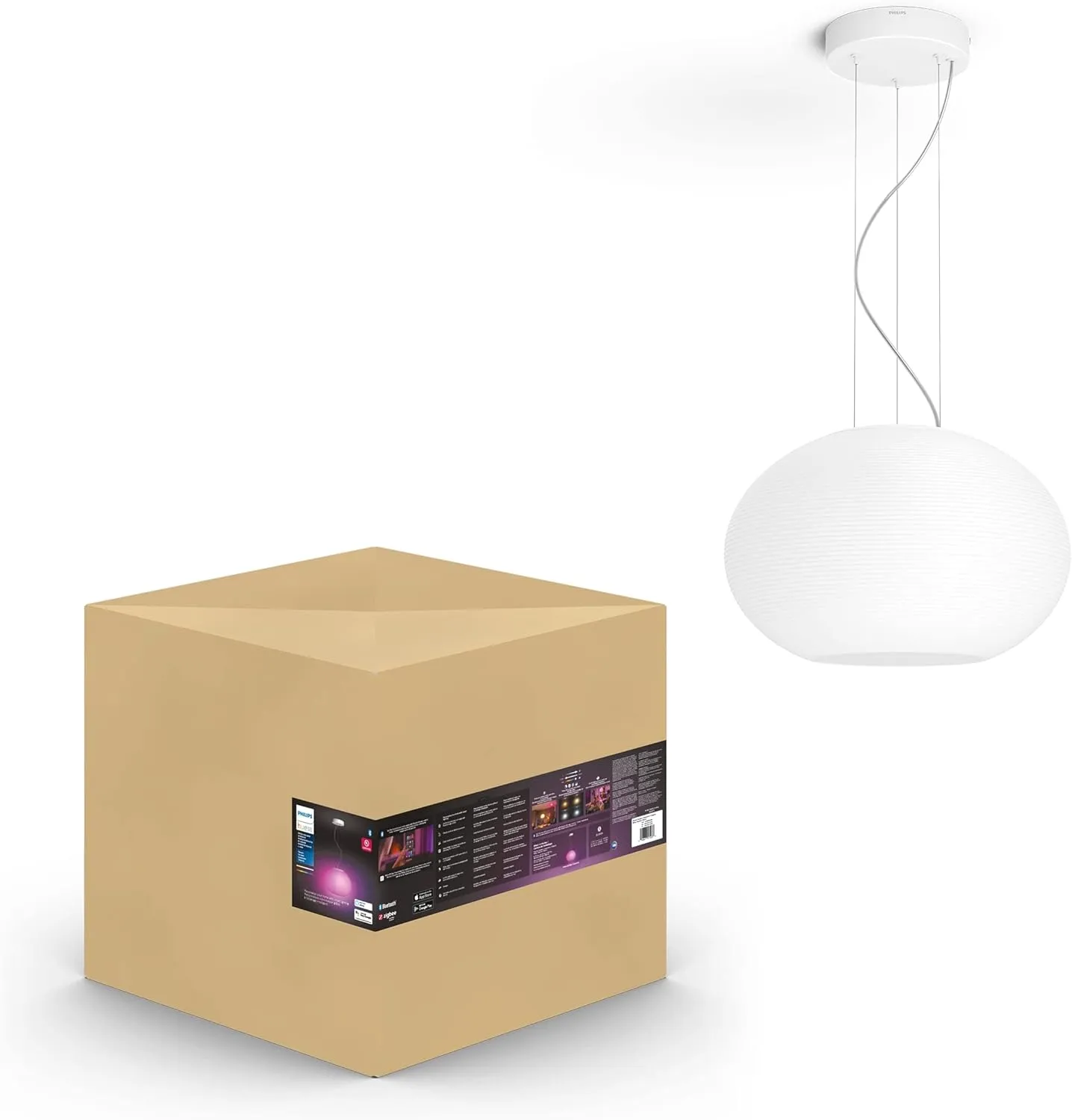 Philips Hue Flourish Ceiling Pendant Light, White - White and Color Ambiance Color-Changing Smart LED Light - 1 Pack - Control with Hue App - Works with Alexa, Google Assistant, and Apple Homekit
