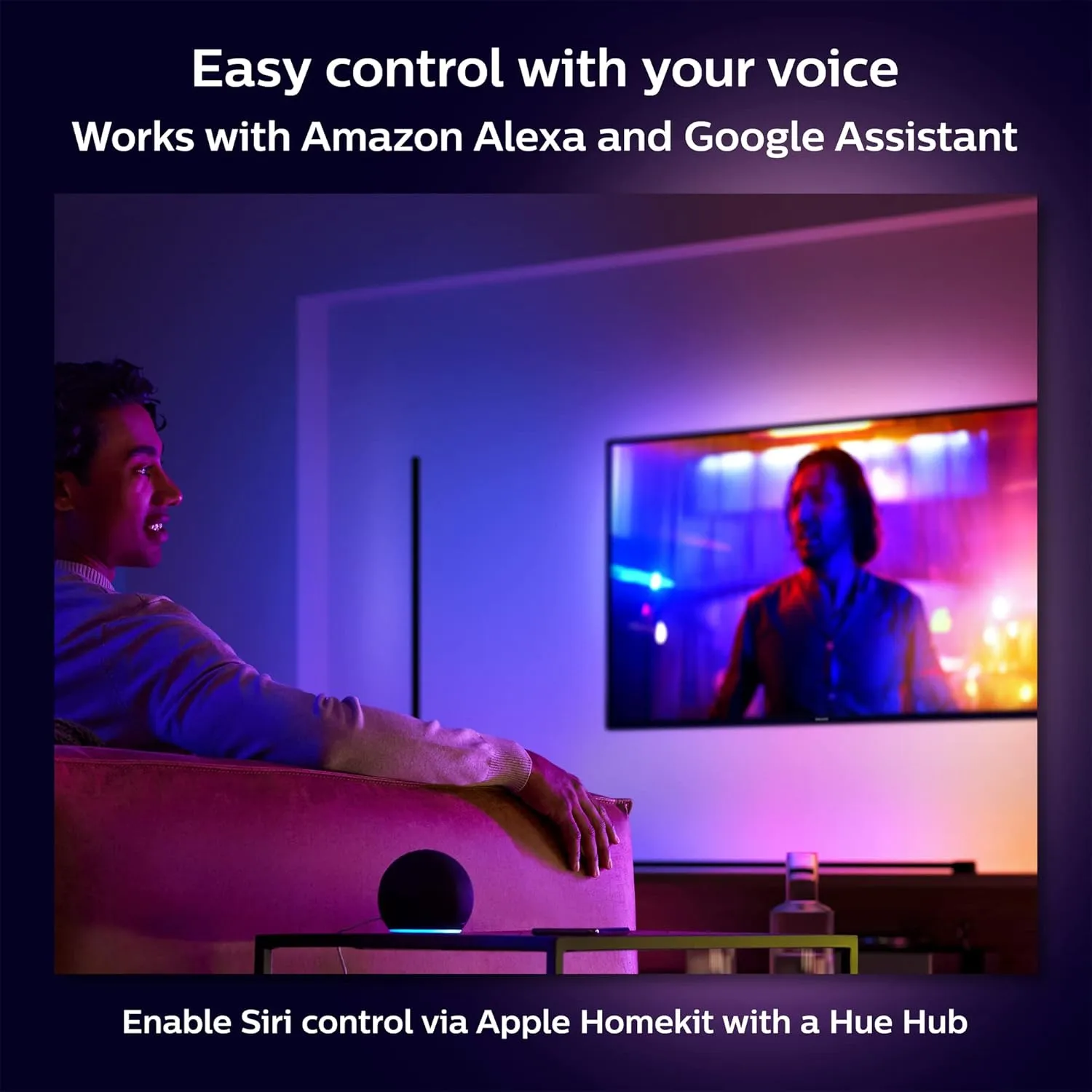 Philips Hue Gradient Signe Table Lamp, Compatible with Alexa, Apple Homekit and Google Assistant, Bluetooth Compatible, Flowing Multicolor Effect, White