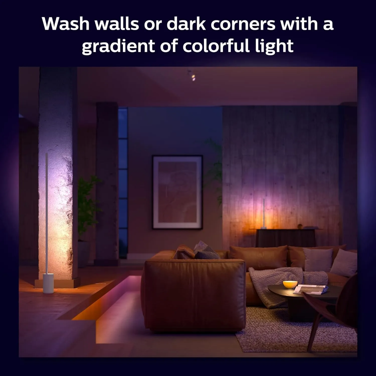 Philips Hue Gradient Signe Table Lamp, Compatible with Alexa, Apple Homekit and Google Assistant, Bluetooth Compatible, Flowing Multicolor Effect, White