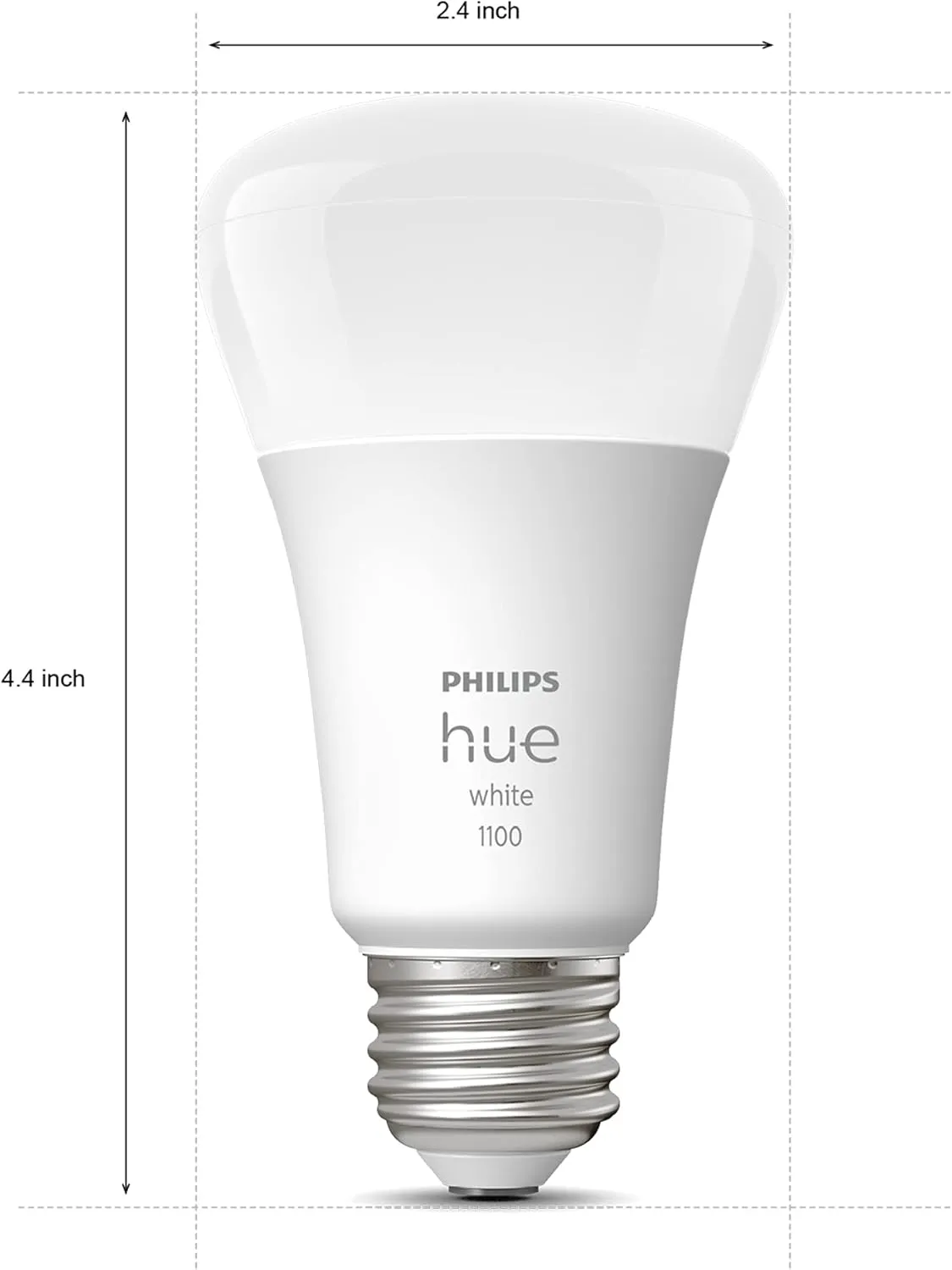 Philips Hue Smart 100W 1600LM Warm-to-Cool White A21 LED Bulb and 75W 1100LM Soft White A19 LED Bulb 2 Pack