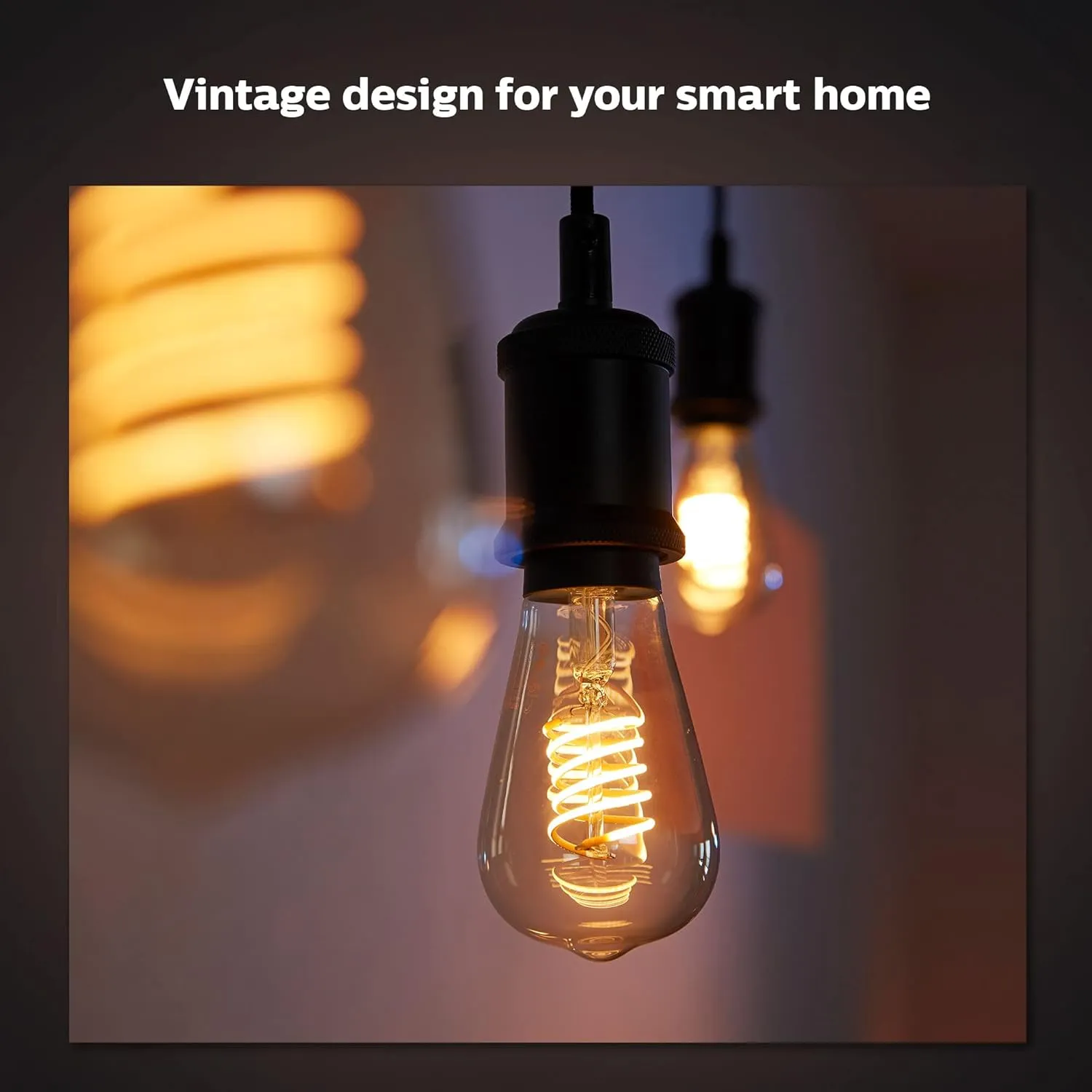 Philips Hue Smart 40W A19 Filament LED Bulb - Soft Warm White Light - 1 Pack - 550LM - E26 - Indoor - Control with Hue App - Compatible with Alexa, Google Assistant and Apple Homekit.
