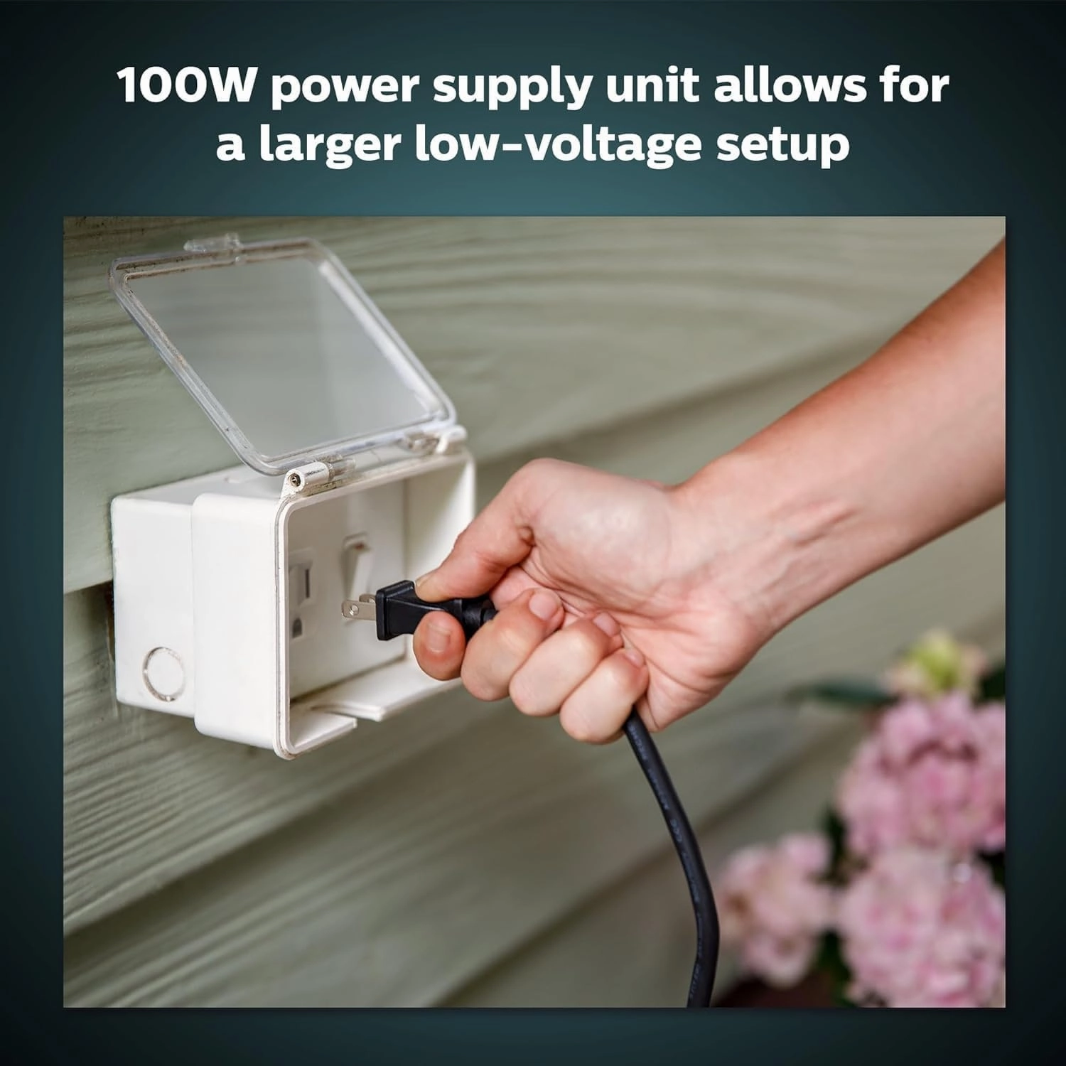 Philips Hue Outdoor 100W Power Supply Black - Connect Multiple Hue Outdoor Low Voltage Lights up to Total of 100W - 1 Pack - Requires Hue Bridge - Weatherproof