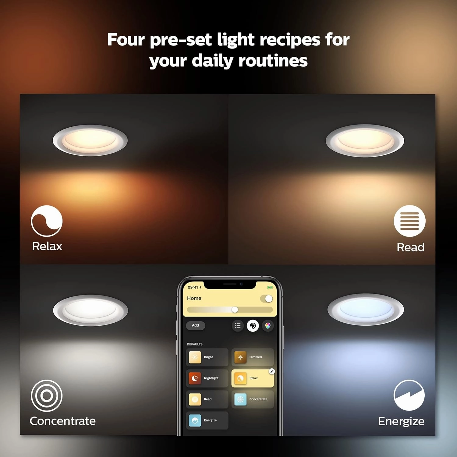 Philips Hue White and Color Ambiance Extra Bright High Lumen Dimmable LED Smart Retrofit Recessed 4" Downlight Compatible with Amazon Alexa Apple HomeKit and Google Assistant