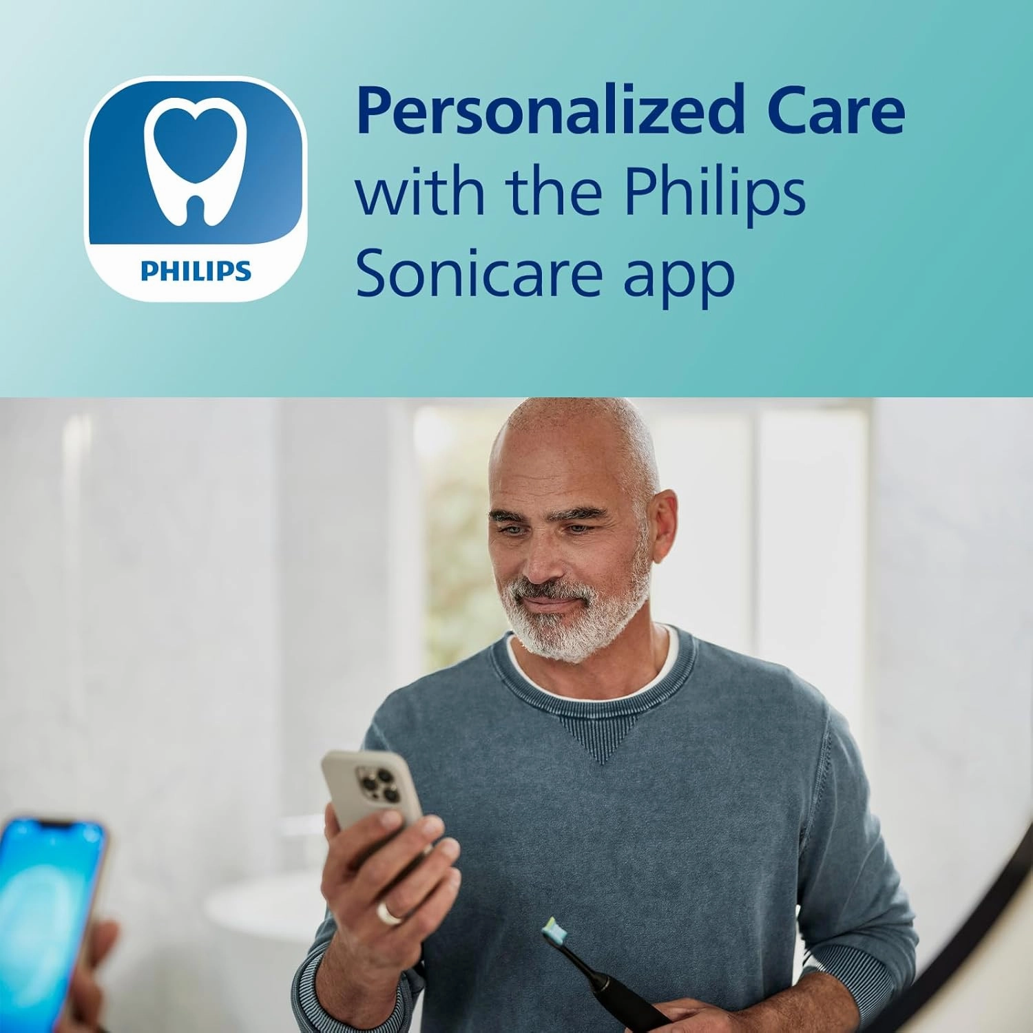 Philips Sonicare DiamondClean Smart 9700 Electric Toothbrush, Sonic Toothbrush with App, Pressure Sensor, Brush Head Detection, 5 Brushing Modes and 3 Intensity Levels, Lunar Blue, Model HX9957/71