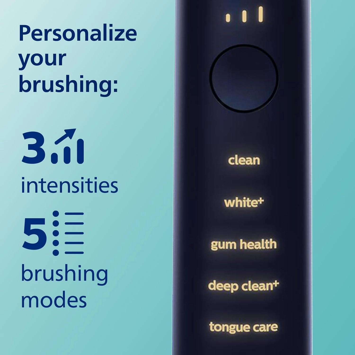 Philips Sonicare DiamondClean Smart 9700 Electric Toothbrush, Sonic Toothbrush with App, Pressure Sensor, Brush Head Detection, 5 Brushing Modes and 3 Intensity Levels, Lunar Blue, Model HX9957/71
