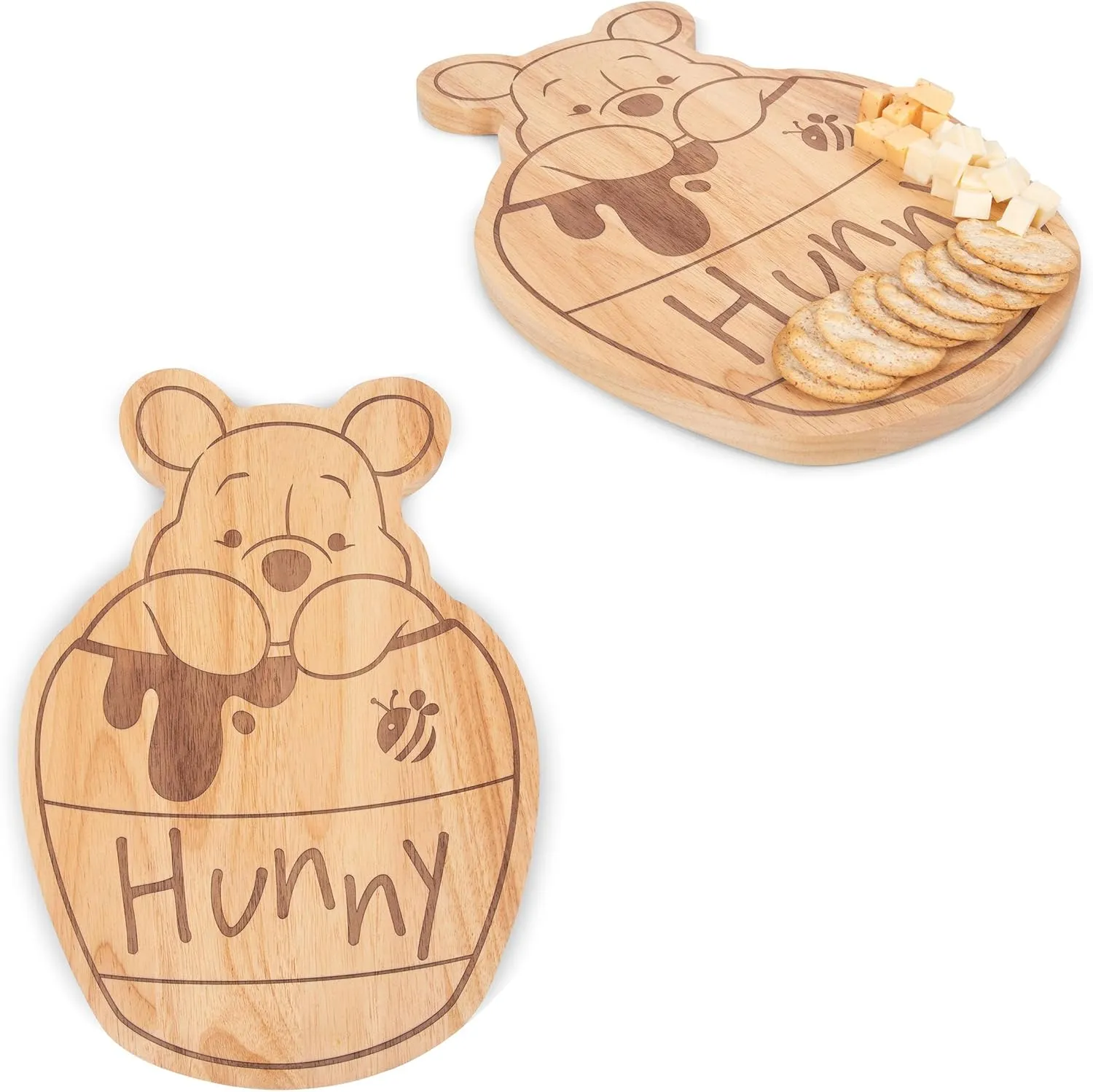 PICNIC TIME Disney Winnie the Pooh Serving Board, Charcuterie Board Set, Wood Cutting Board, (Parawood)