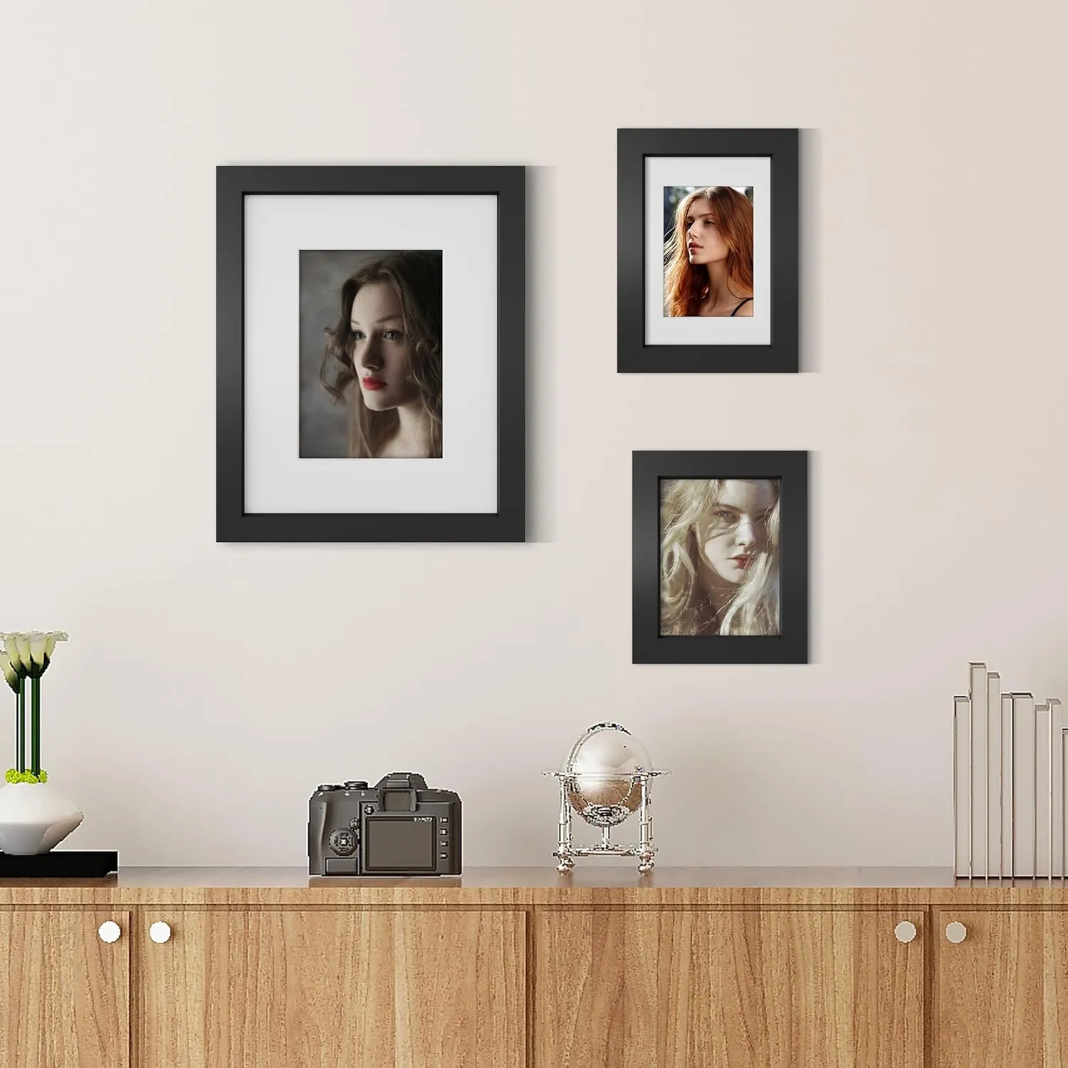 Picrit 5x7 Picture Frame for Wall Mounting or Table Top Display, Set of 12, Display 4x6 with Mat or 5x7 Without Mat, Black.