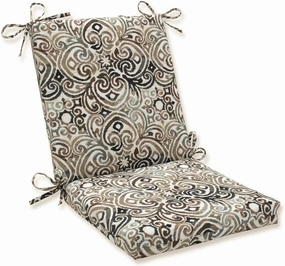 Pillow Perfect Outdoor/Indoor Corinthian Driftwood Square Corner Chair Cushion, 1 Count (Pack of 1) Black