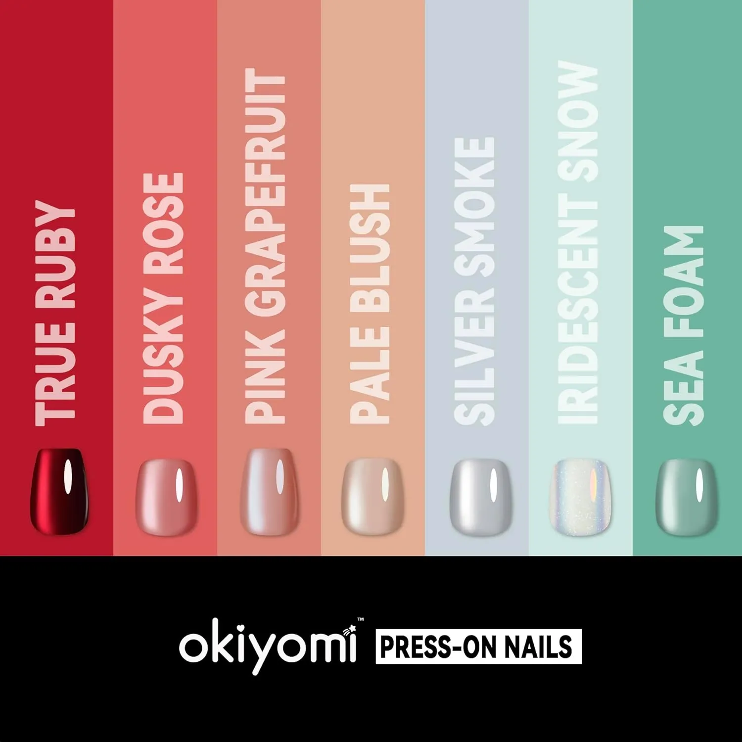 Pink Press on Nails - Pink Grapefruit Cat Eye Press on Nails | Magnetic Neutral Blush Shimmer - Medium Coffin Shape - 12 Sizes - 30 Soft Gel Fake Nails with Glue and Stick On Tabs