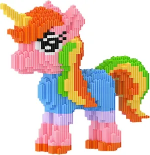 Pink Unicom Building Blocks，Kids Building Toys Set (3500 PCS) Gifts for Adults and Kids