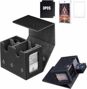 Pink moon MTG Deck Box for Commander Card Storage Box 250  Sleeveless Trading Card Deck Box Card box with Dice Tray，3 Dividers &2 Toploaders