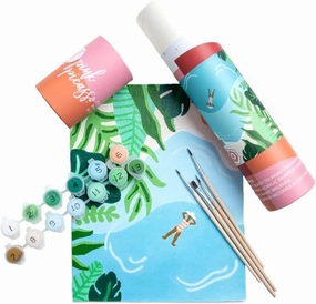 Pink Picasso Kits Mid Century Modern Paint by Number for Kids Ages 8-12 | DIY Beginners Kids Craft Kit Acrylic Paint Canvas Painting as Seen On Shark Tank | (Tropic Like It's Hot) 8x10-Paint Kit Set