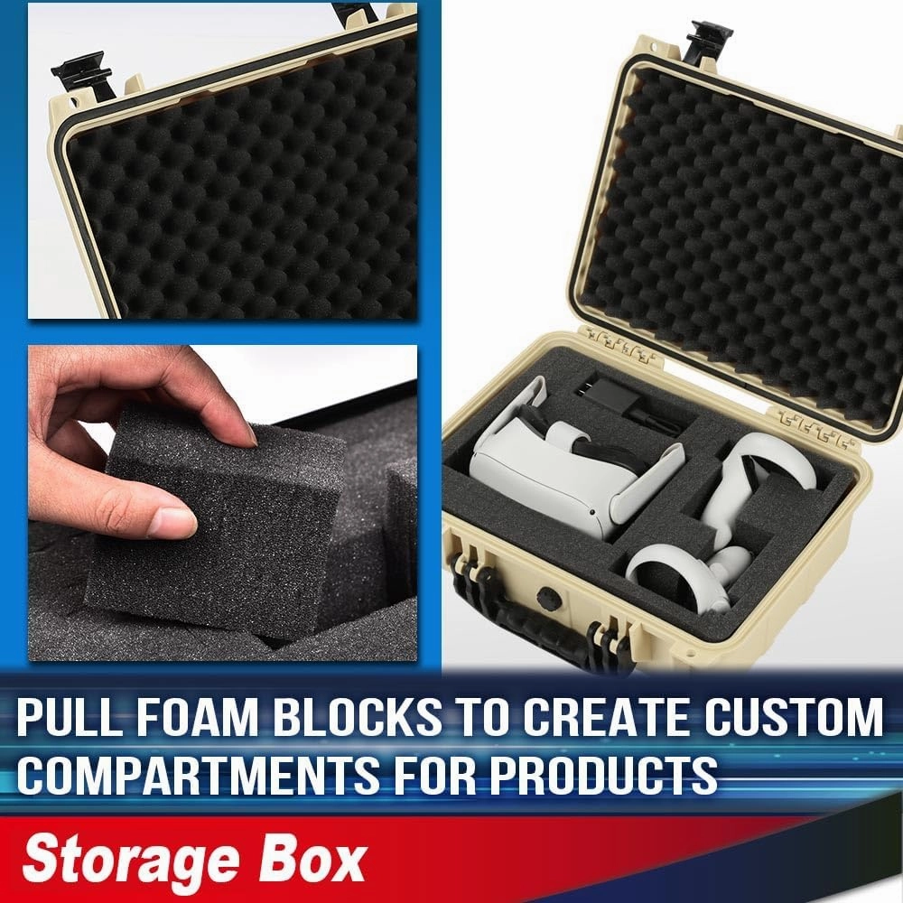 PIT66 Graded Card Storage Box 16.9*13.5*7in, Trading Card Storage Box, Compatible With BGS PSA SGC FGS Graded Sports Trading Cards More than 40pcs, Impact Absorbing Foam Slots, Includes Padlock, Beige
