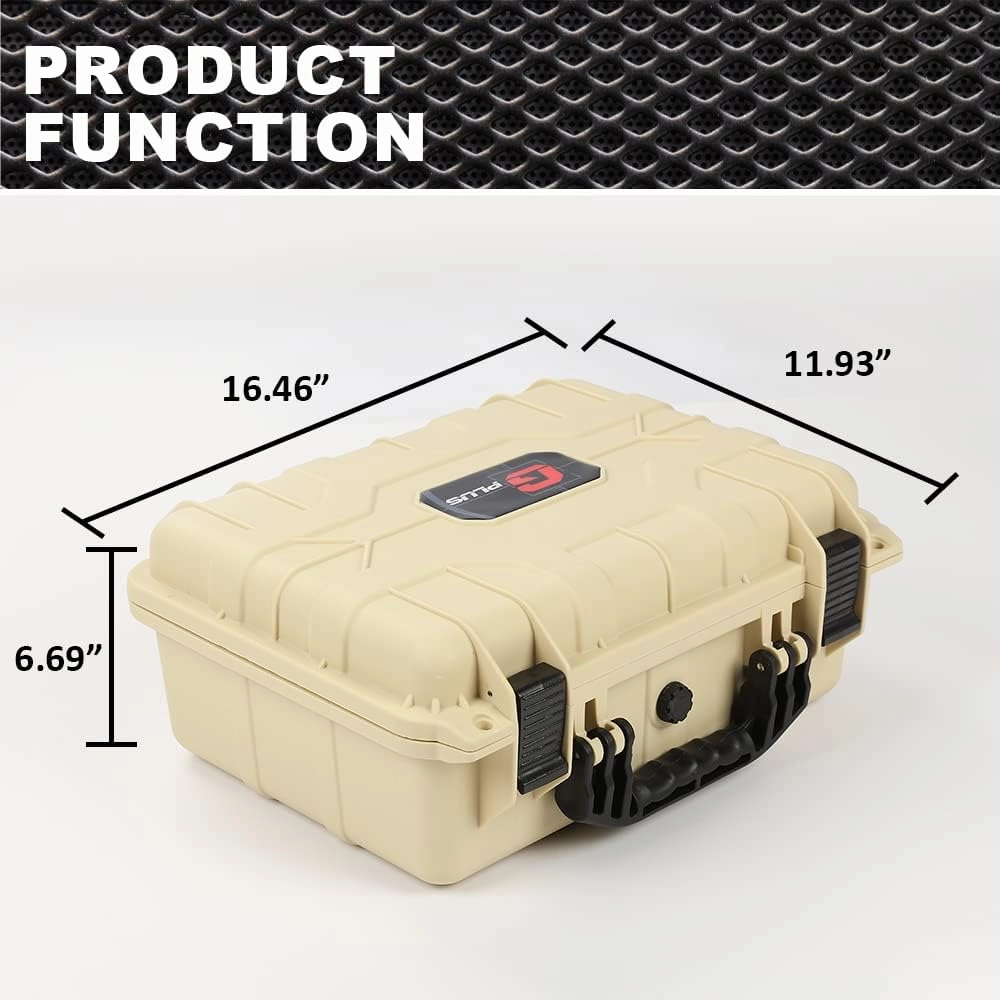 PIT66 Graded Card Storage Box 16.9*13.5*7in, Trading Card Storage Box, Compatible With BGS PSA SGC FGS Graded Sports Trading Cards More than 40pcs, Impact Absorbing Foam Slots, Includes Padlock, Beige