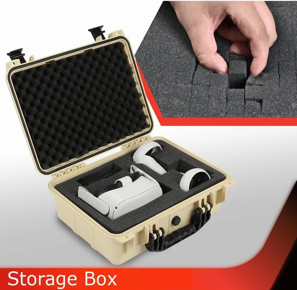 PIT66 Graded Card Storage Box 16.9*13.5*7in, Trading Card Storage Box, Compatible With BGS PSA SGC FGS Graded Sports Trading Cards More than 40pcs, Impact Absorbing Foam Slots, Includes Padlock, Beige