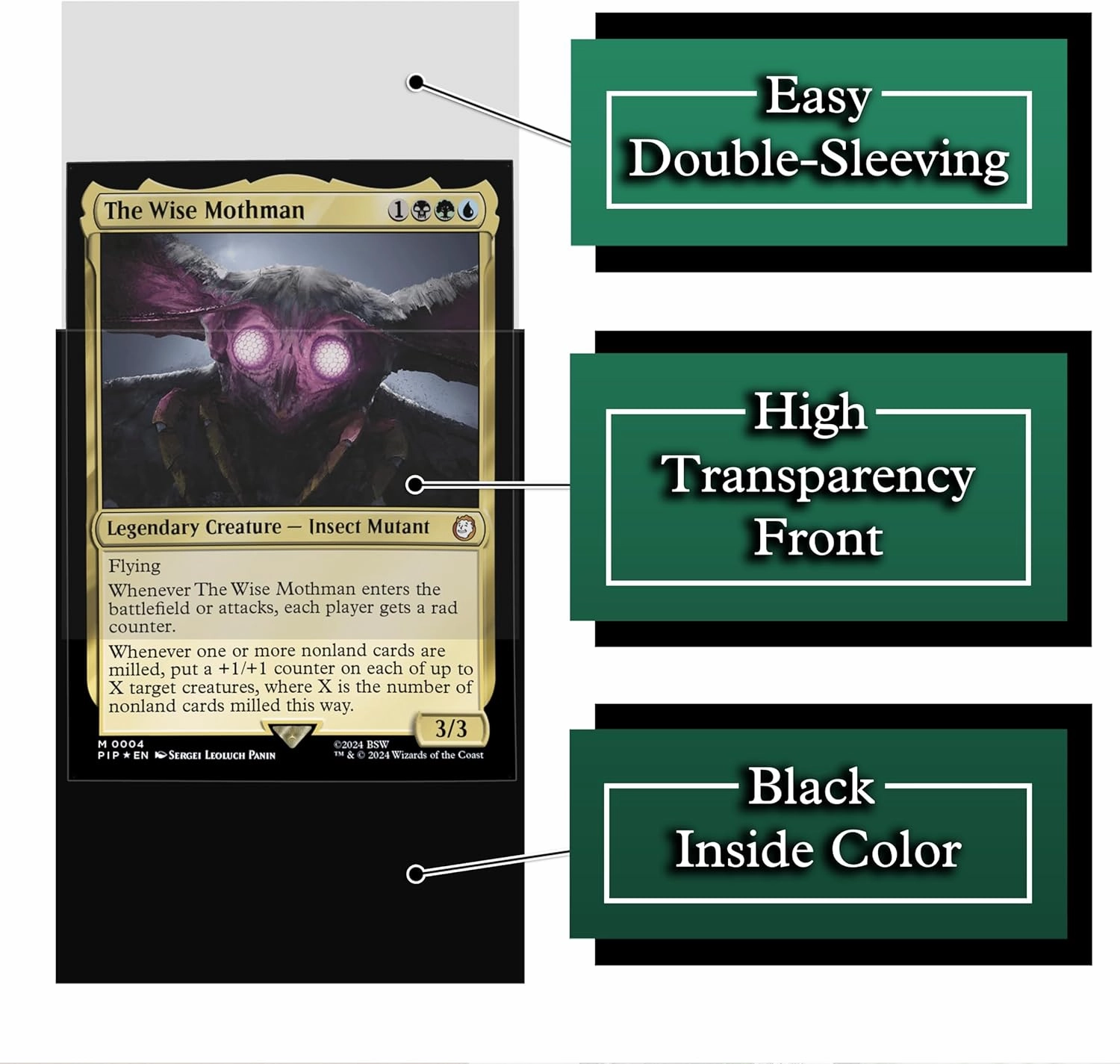 Please Stand by Card Sleeves - 100 Pack for MTG, Magic The Gathering, TCG Decks & More, Standard Size Card Sleeves for Trading Card Protection - Ideal for MTG Commander & Fallout Decks