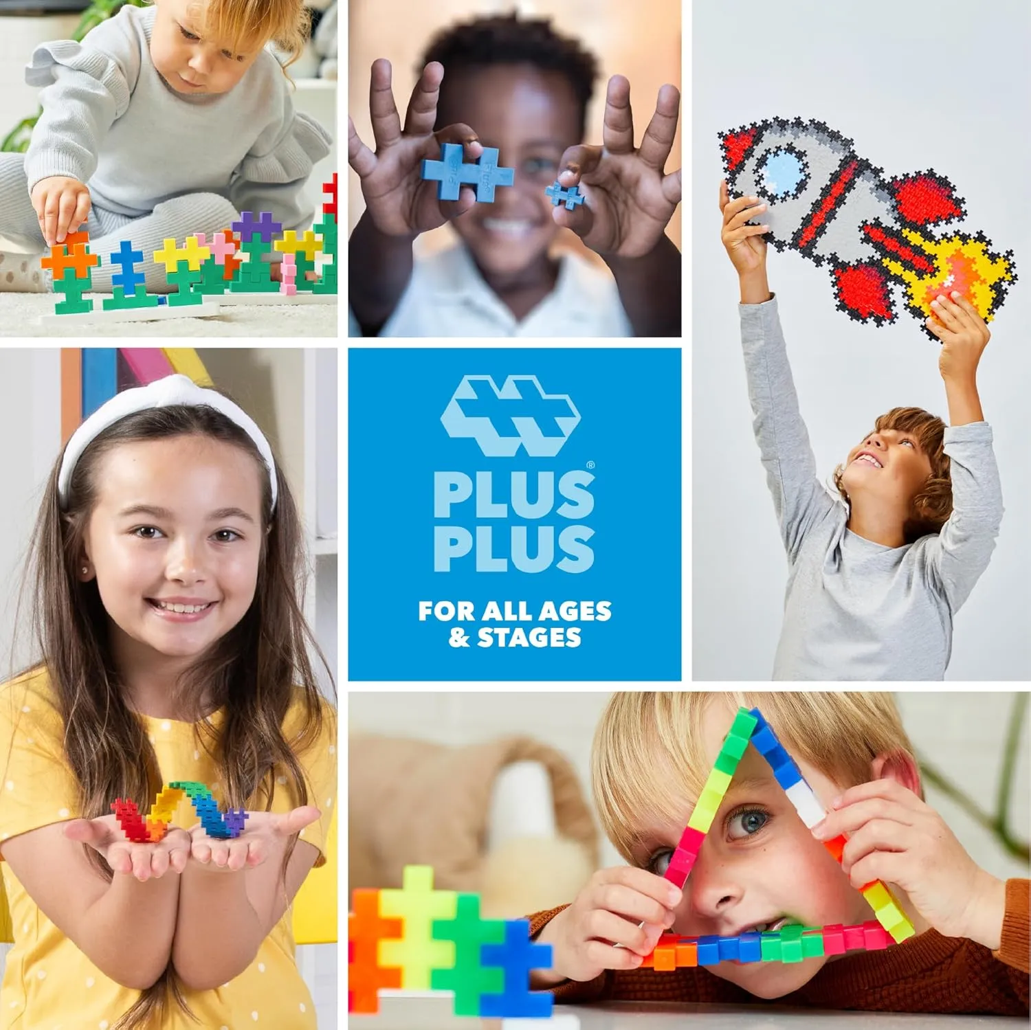 PLUS PLUS 240 Piece Interlocking Building Blocks for Kids, Open Ended Connecting Toys, STEM Bin Classroom Mini Manipulatives - Pearl Mix Play Tube