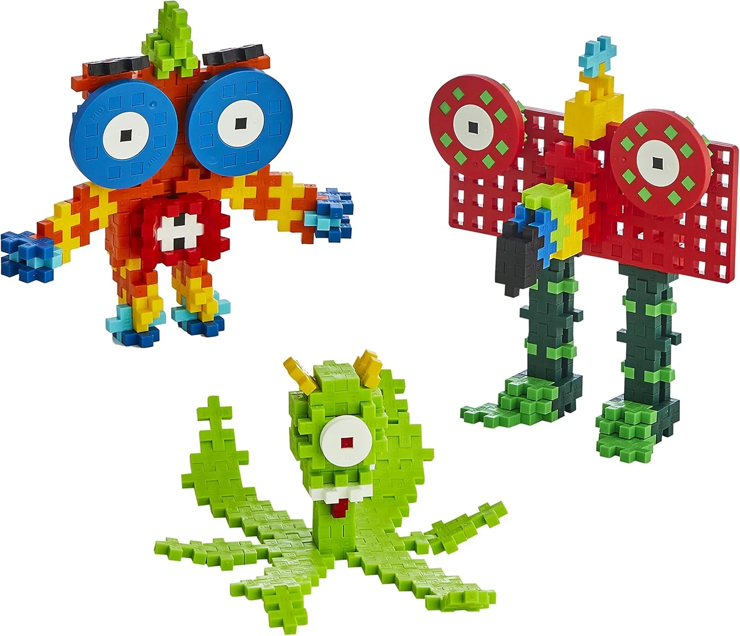 PLUS PLUS Learn to Build Set, Interlocking Mini Building Blocks, 3D Puzzle Construction Stem Toy for Kids - Creatures, 240 Pieces