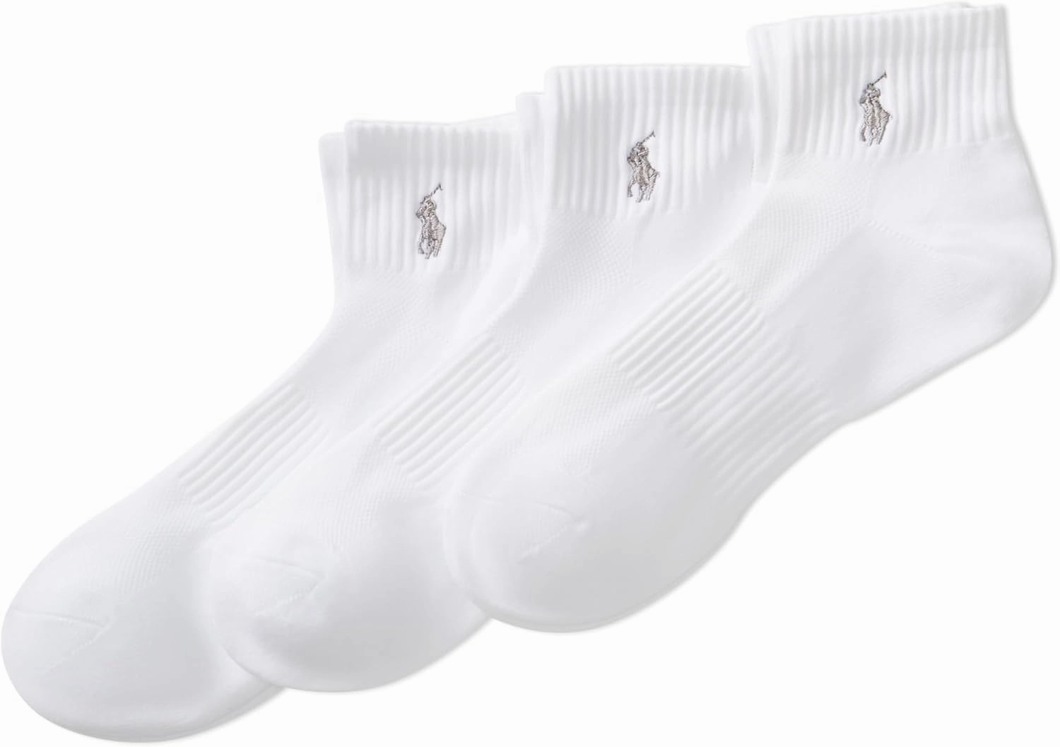 Polo Ralph Lauren Men's Tech Athletic Quarter Socks with Polo Logo (3 Pairs)