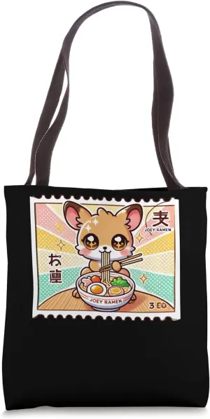 Pop Japanese Art Postage Stamp Cute Kangaroo Joey Ramen Tote Bag