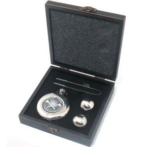 Portland Golf Hip Flask & Ice Chill Ball Set