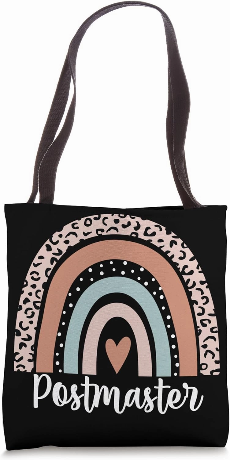 Postmaster Rainbow Leopard Funny Post Office Appreciation Tote Bag