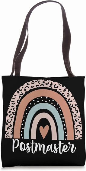 Postmaster Rainbow Leopard Funny Post Office Appreciation Tote Bag