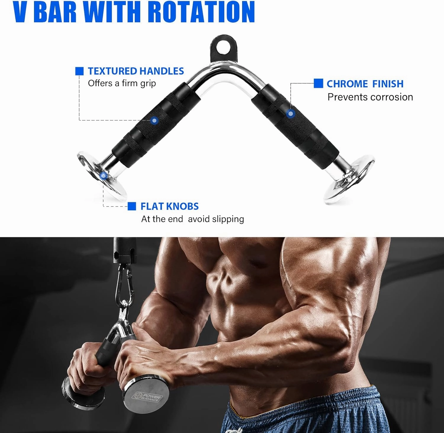 POWER GUIDANCE Cable Machine Attachment, LAT Pulldown Attachments, Cable Attachments for Gym, Home Gym Accessories