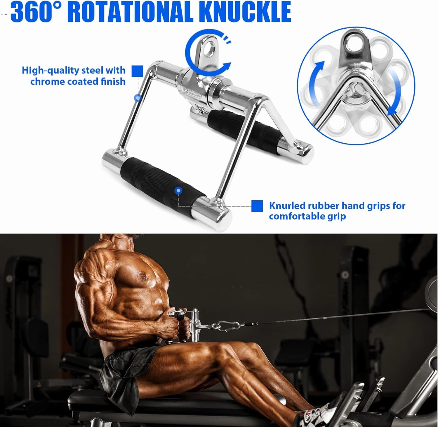 POWER GUIDANCE Cable Machine Attachment, LAT Pulldown Attachments, Cable Attachments for Gym, Home Gym Accessories