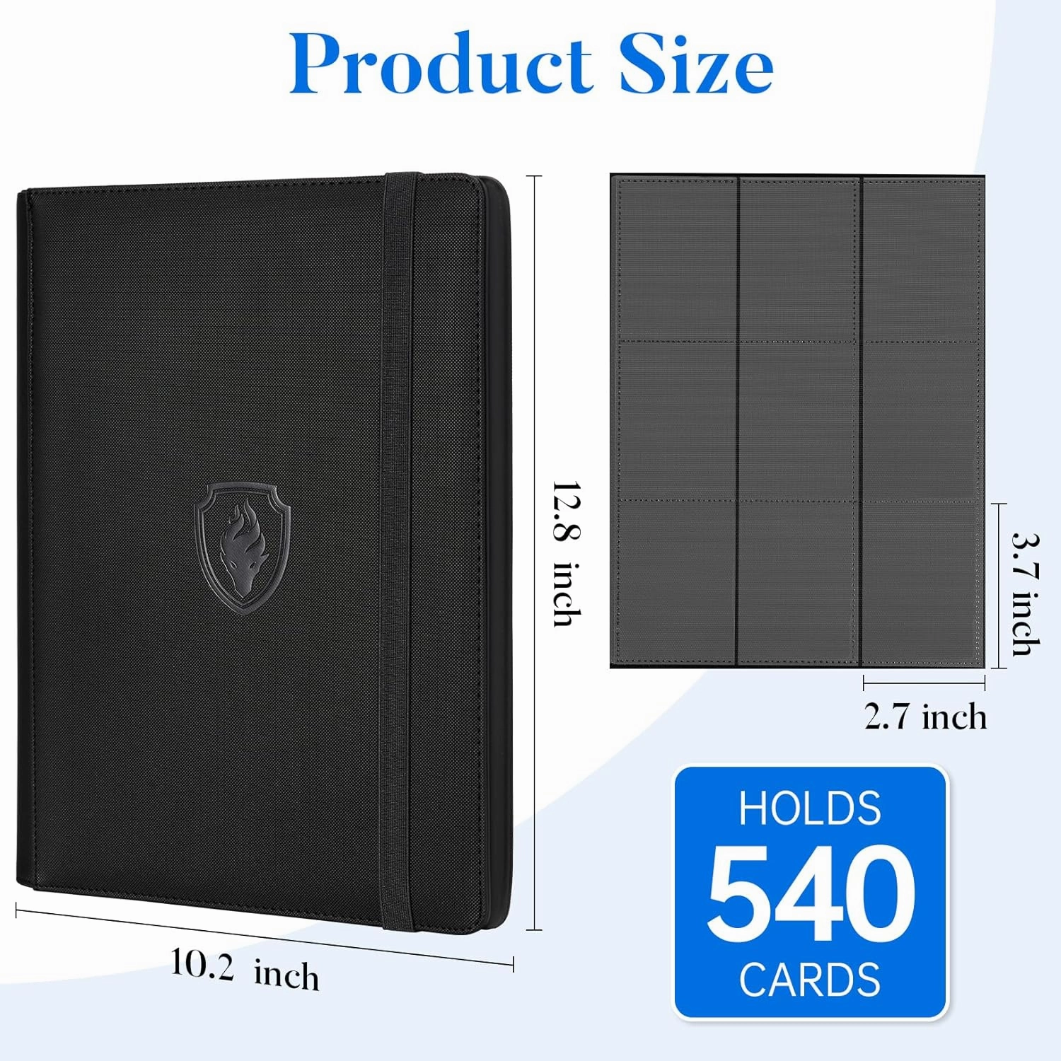 Premium 9 Pocket Card Binder for 540 Cards, Fabmaker PU Cover Trading Card Binder, Sturdy Card Collection Album, Sleek Card Holder Folders for YuGiOh, MTG, TCG, Game Cards & Sports Cards, Purple