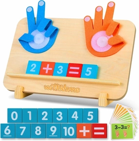 Preschool Learning Toys for Toddlers 3-5, Educational Math Manipulatives Number Counting Blocks for Kids, Montessori Toys for 3 4 5 Year Old Finger Math Toy
