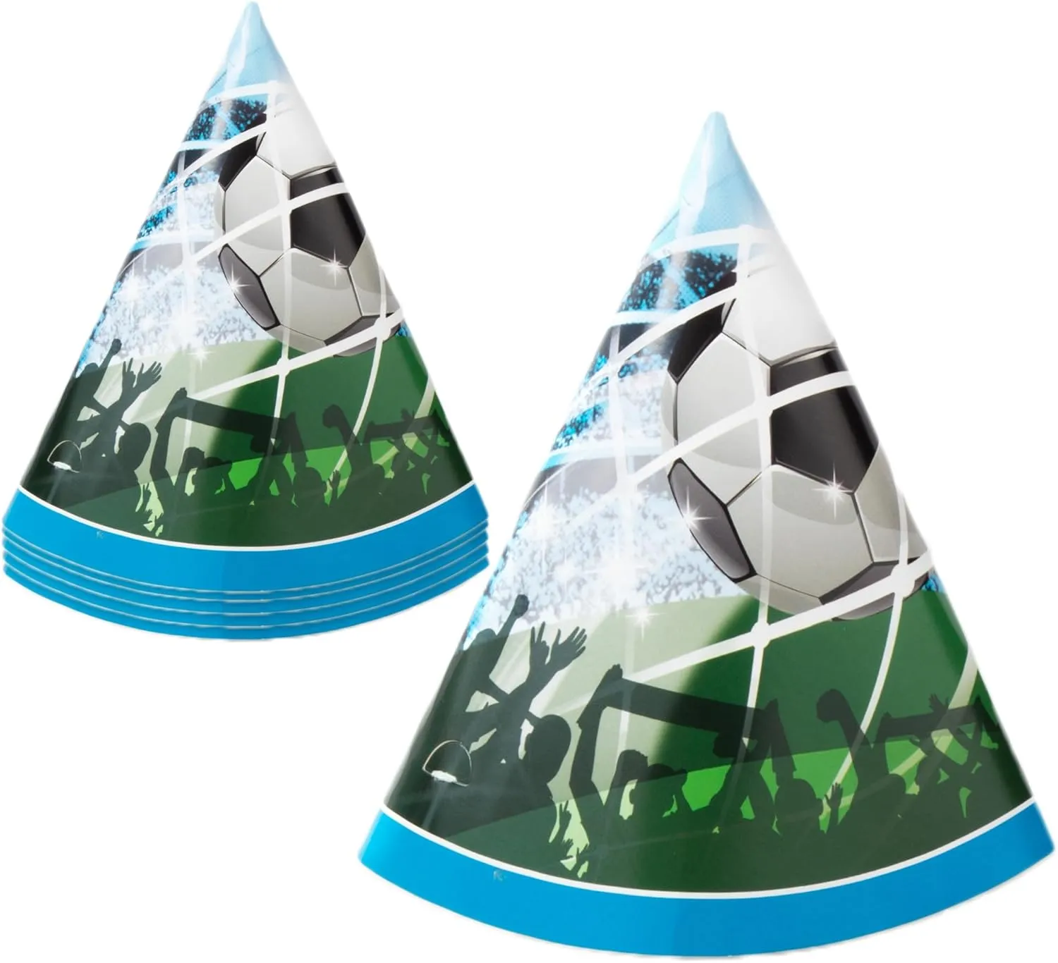 Procos PR93749 Soccer Fans Paper Cone Caps Set of 6