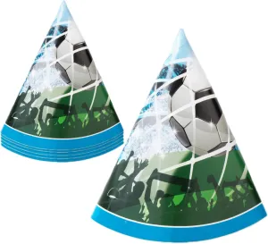 Procos PR93749 Soccer Fans Paper Cone Caps Set of 6