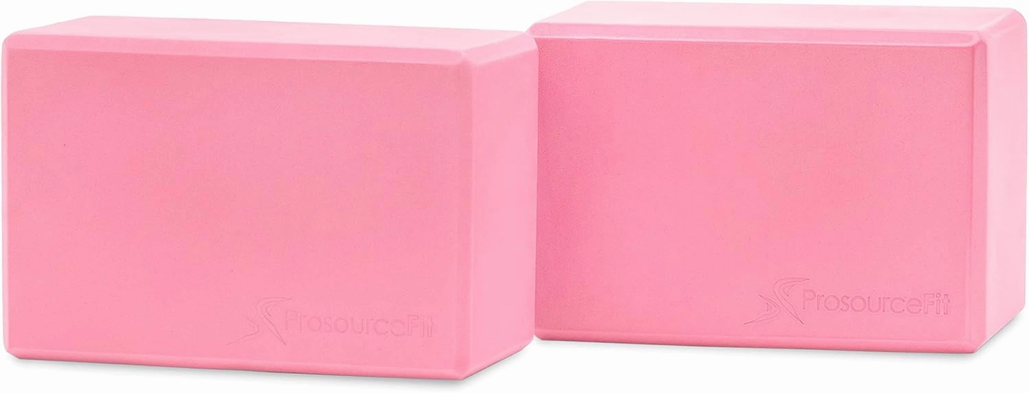 ProsourceFit Foam Yoga Blocks, High Density EVA Yoga Bricks 4”x 6” x 9” (Set of 2)