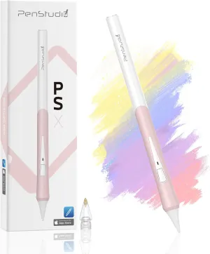 PSX Stylus Pen for Apple iPad 2018-2025｜Ergonomic Design Custom Shortcuts, Pixel-Perfect with Metal Chrome Tip｜Pencil for iPad 11th & 10th Generation, Pro 11"/12.9"/M4, Air 3/4/5/M2/M3, mini 5/6th Gen