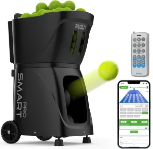 PT-SMARTPro Tennis Ball Machine - Professional Auto Ball Server with APP Control, 20 Landing Points & Variable Speed, Smart Tennis Trainer with Multi-Angle System (4-6H Runtime)