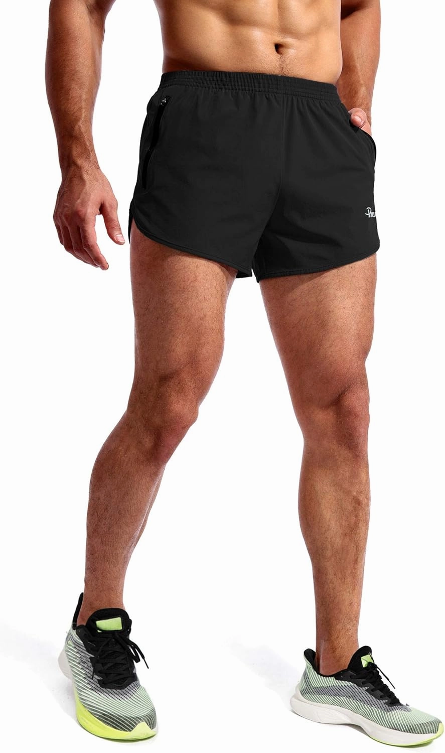 Pudolla Men’s Running Shorts 3 Inch Quick Dry Gym Athletic Workout Shorts for Men with Zipper Pockets