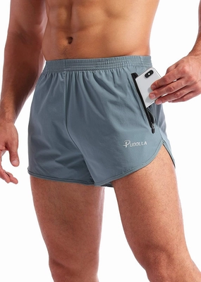 Pudolla Men’s Running Shorts 3 Inch Quick Dry Gym Athletic Workout Shorts for Men with Zipper Pockets