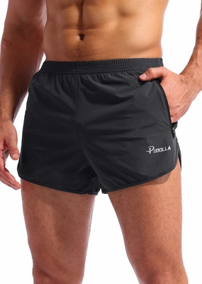 Pudolla Men’s Running Shorts 3 Inch Quick Dry Gym Athletic Workout Shorts for Men with Zipper Pockets