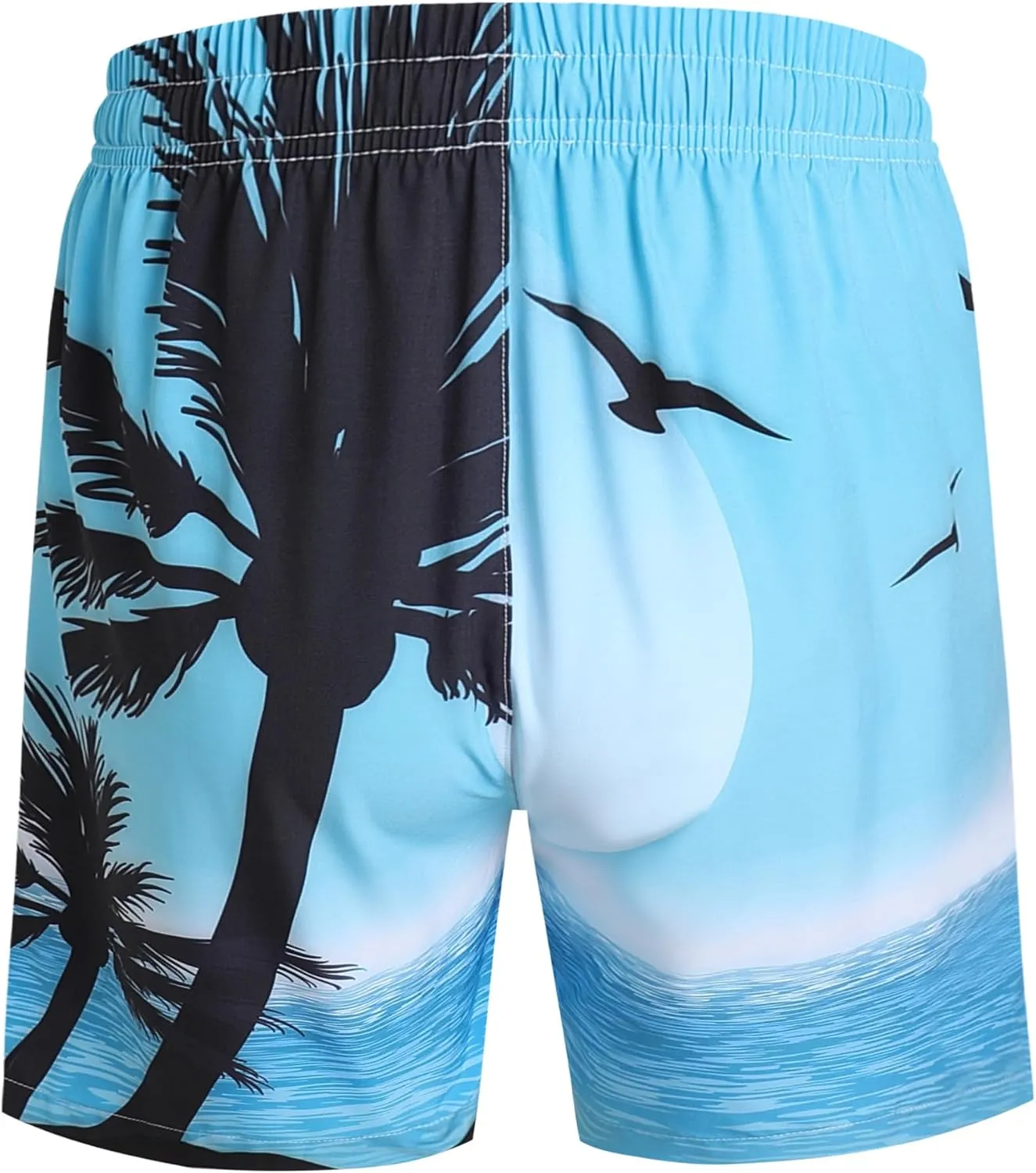 Pullonsy Men's Swim Trunks Quick Dry Board Shorts with Zip Pockets Beach Swimwear Bathing Suits