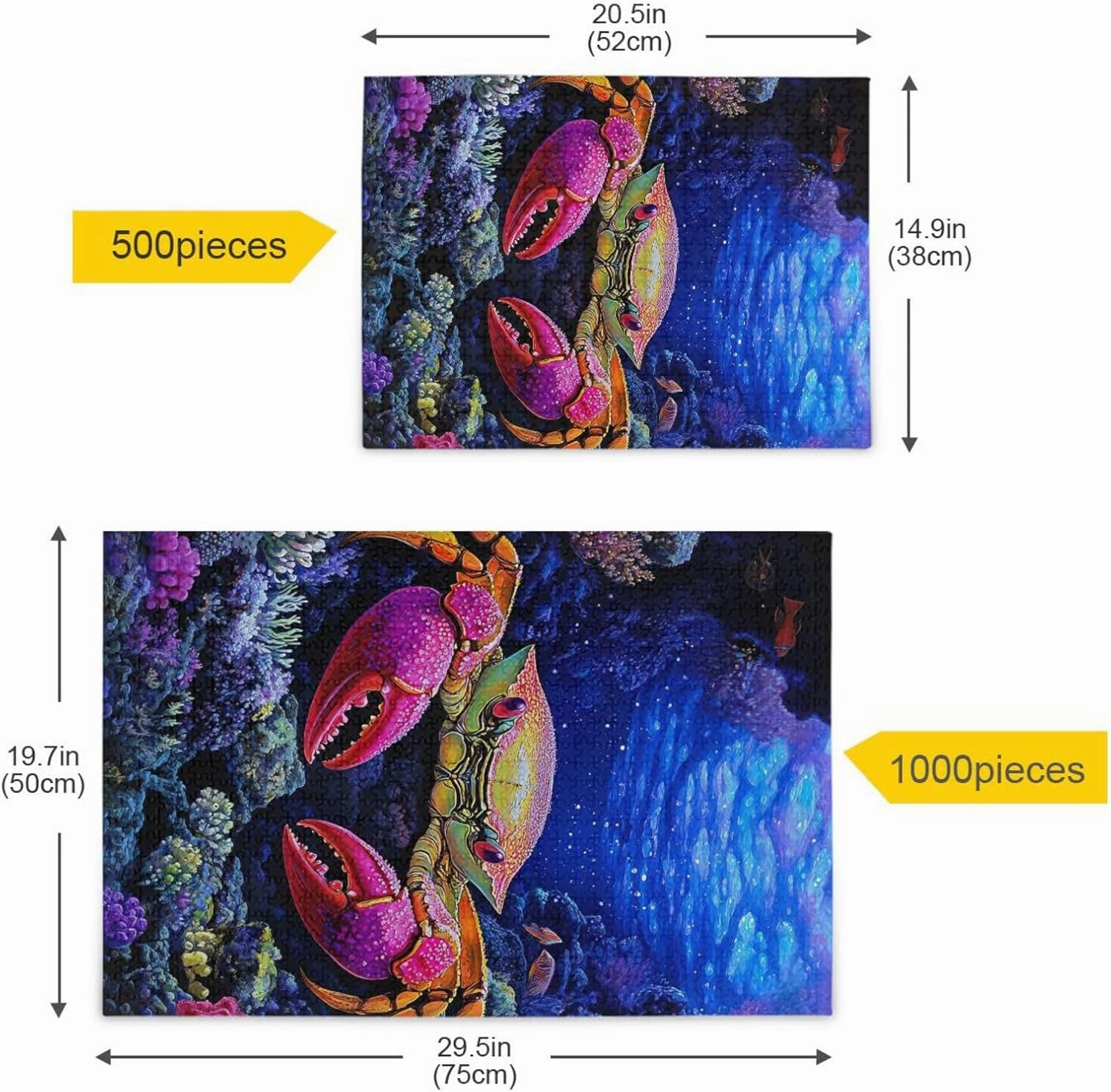 Puzzles for Adults 500 Piece Colorful Crab Ocean Fish Jigsaw Puzzles Kids Toy Game Gift 202b7437