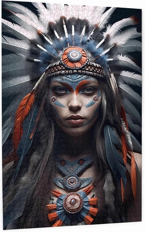 Puzzles for Adults and Family 1000 Pieces Jigsaw Puzzles Dreams of The face Maiden Native Africa American Formation Wooden Game Motivational Toy Educational Intellectual 29.5'' x 19.6''
