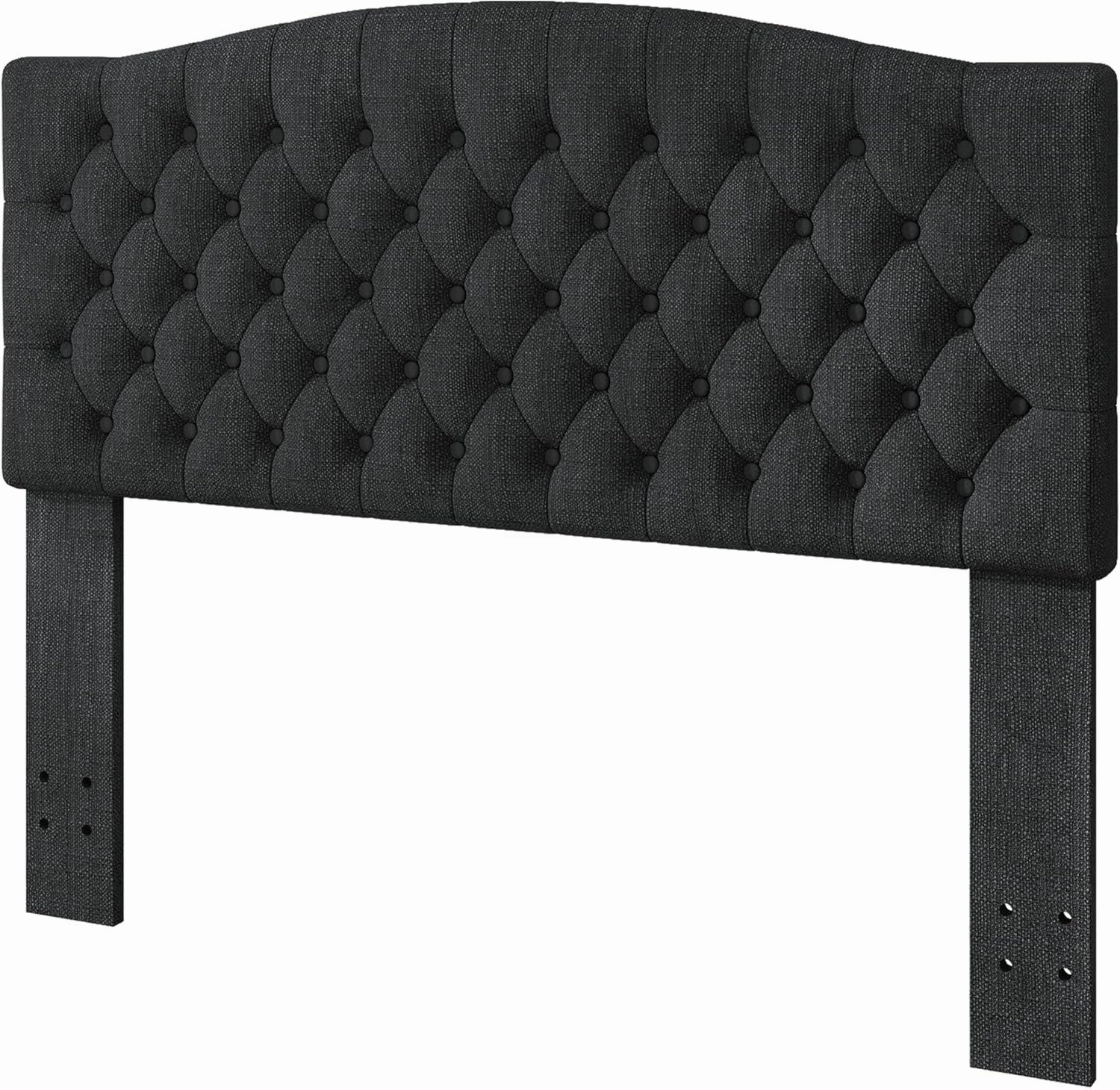 Queen Headboard Only, Upholstered Headboard for Adjustable Bed Linen Tufted Queen/Full Size Wall Mounted Head Board with Solid Wood Legs Head Board, Dark Gray