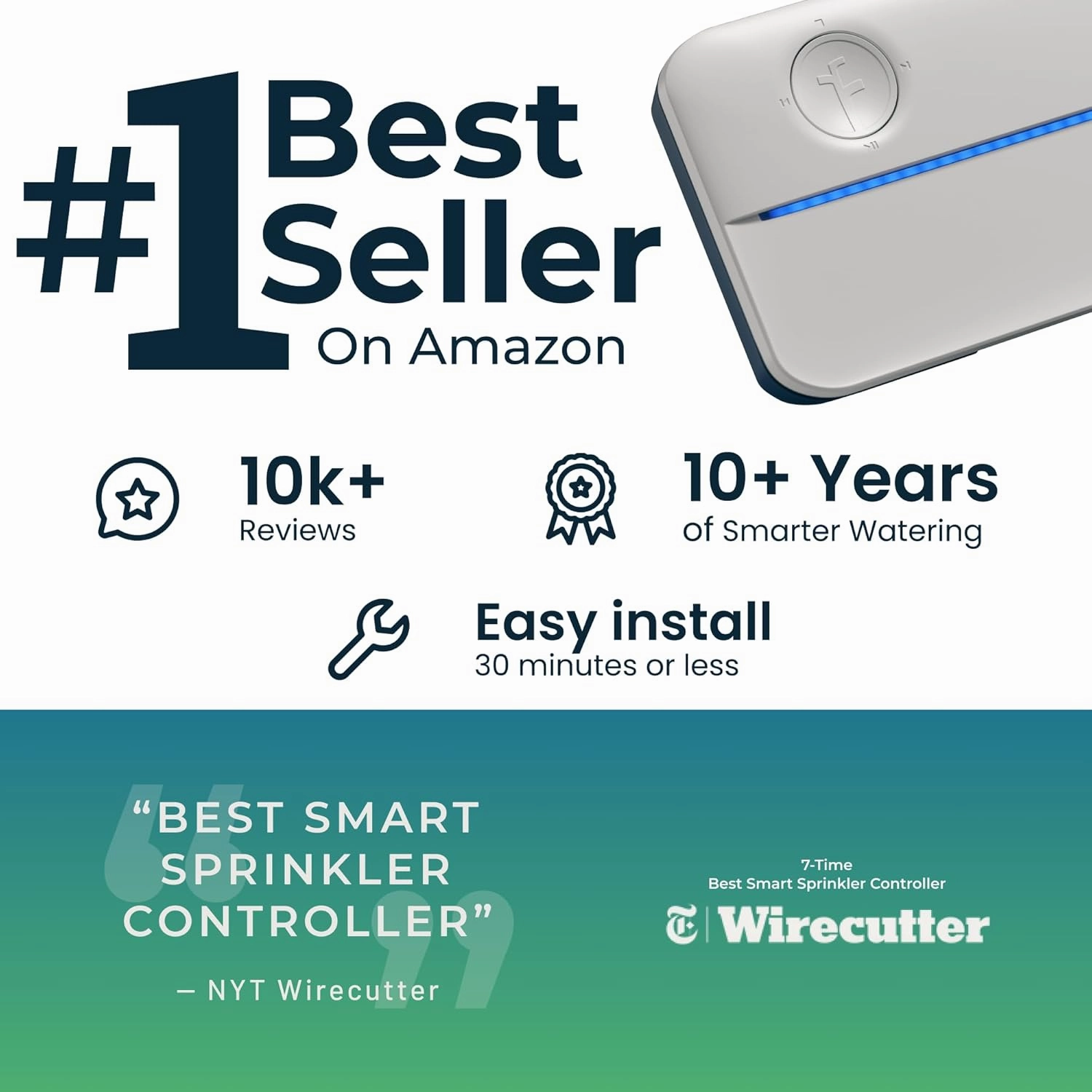 Rachio 3: 8 Zone Smart Sprinkler Controller (Simple Automated Scheduling   Local Weather Intelligence. Save Water w/ Rain, Freeze & Wind Skip), App Enabled, Works w/ Alexa, Fast & Easy Install