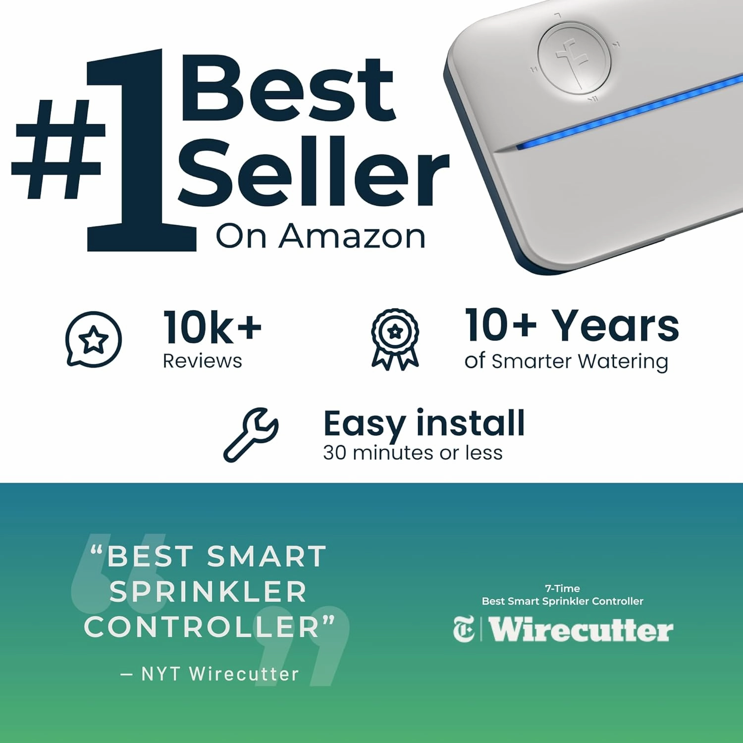 Rachio 3 Smart Sprinkler Controller: 16 Zone | Simple Auto Schedules, Quick Run, Local Weather Intelligence. (Save Water w/ Rain, Freeze & Wind Skip)