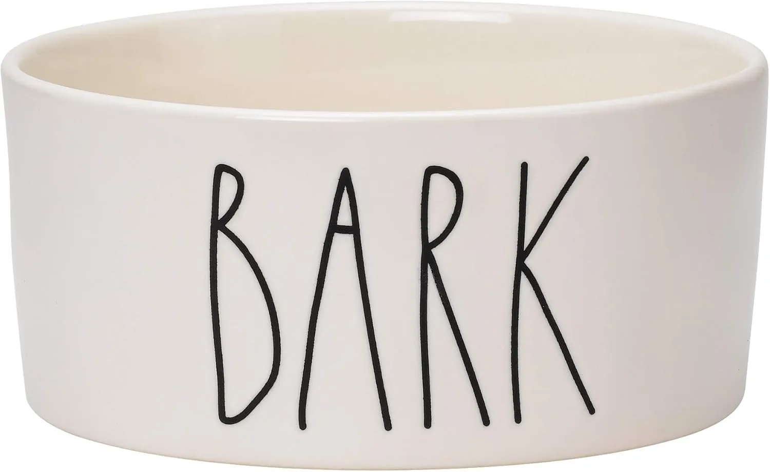 RAE Dunn Cute Ceramic Dog Bowl, Pet Dish for Dogs and Cats, Heavy Pet Bowl, Bark (6 Inches)