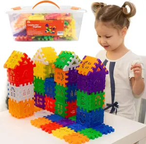 RAINBOW TOYFROG Waffle Blocks STEM Building Toys for Kids Ages 4-8, Large Kids Building Blocks with Toy Storage Container – Kindergarten Toys Preschool manipulatives Toddler Toys